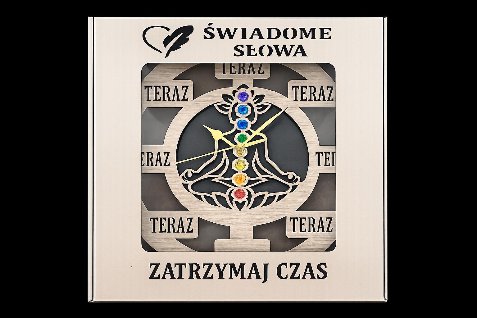 Zegar czakry 3 pudelko front