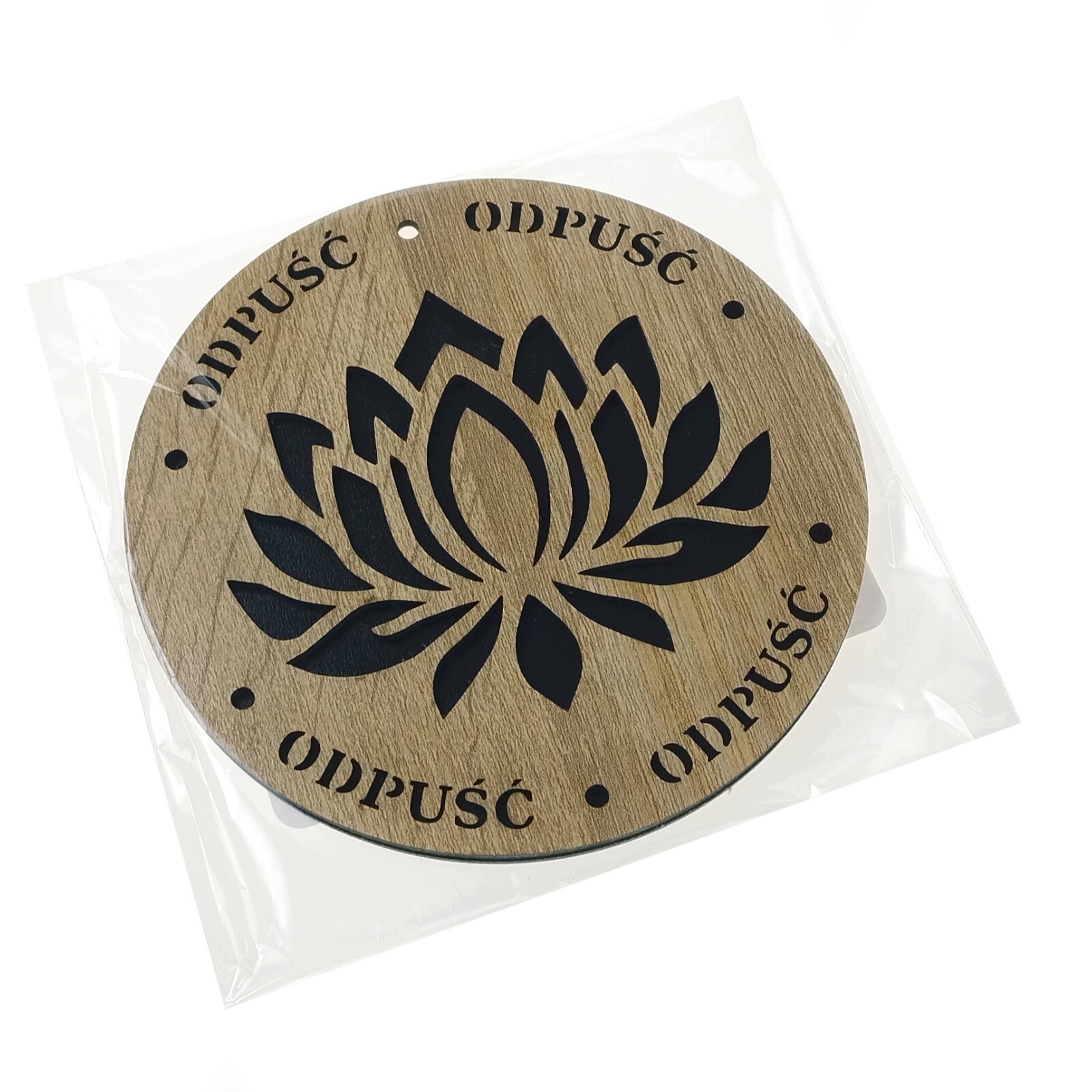 Obraz Ścienny Drewniany ODPUŚĆ Lotos, grawerowany 15 cm - obrazek 5