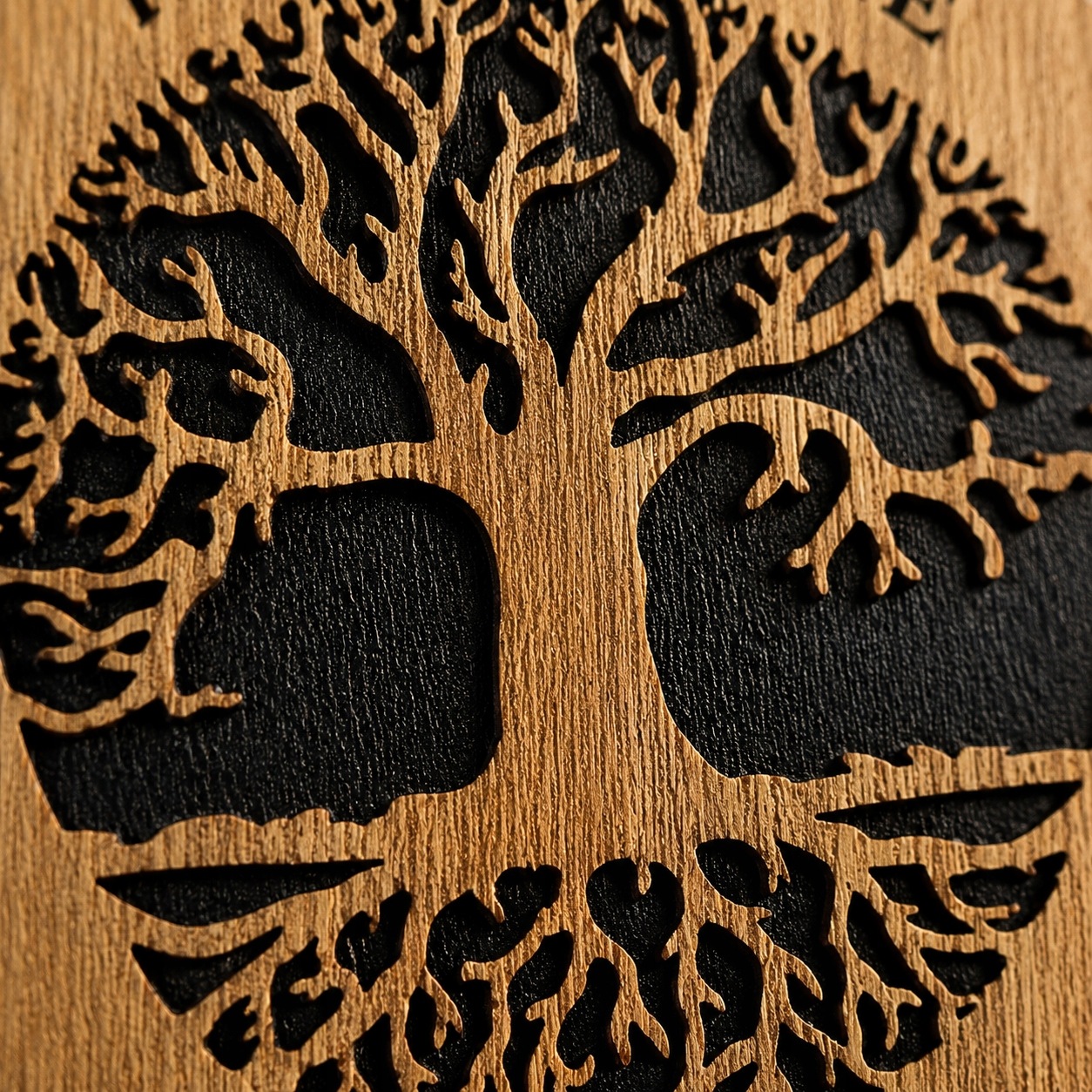 Obraz Ścienny ZATRZYMAJ SIĘ Drzewo życia, handmade grawerowany 15 cm - obrazek 5