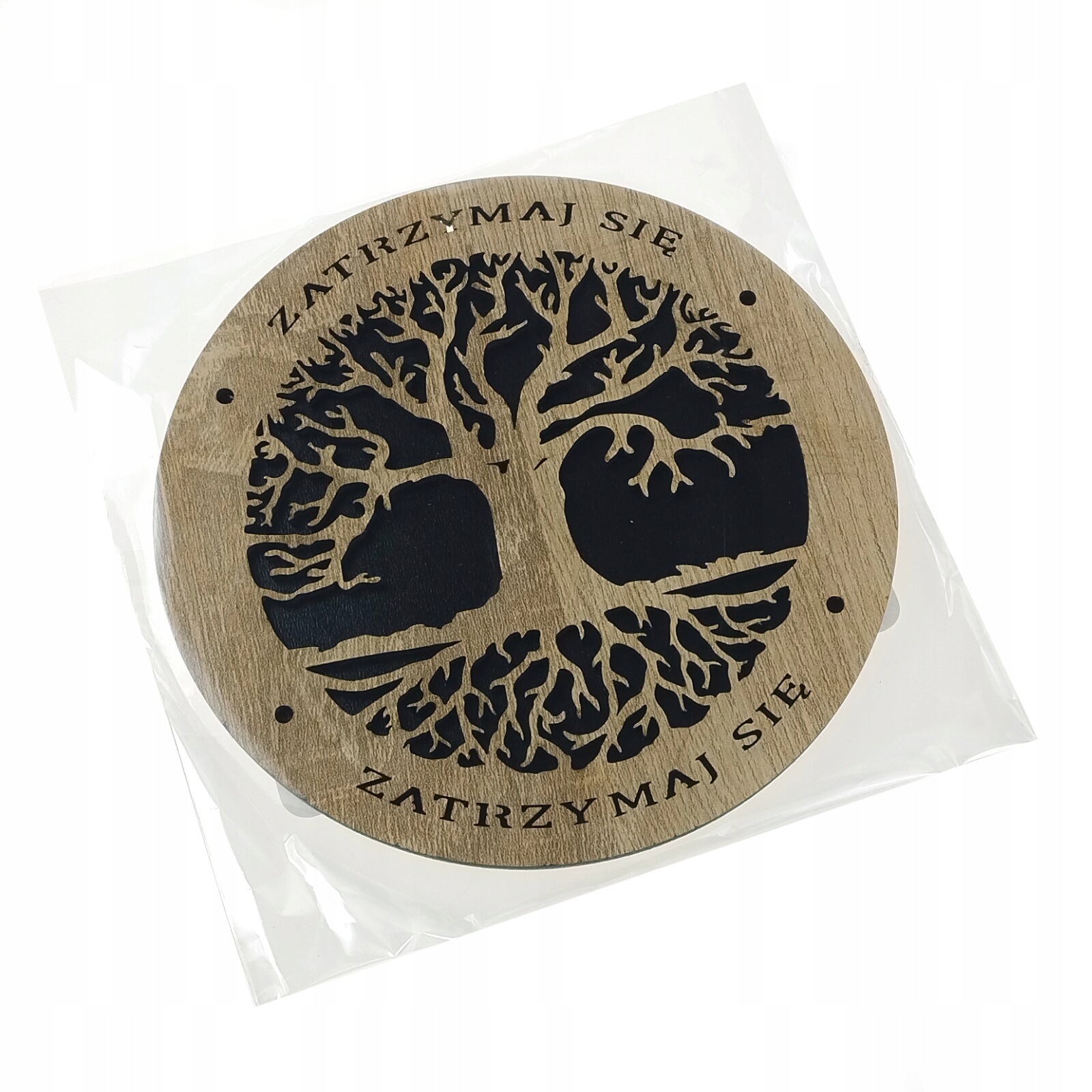 Obraz Ścienny ZATRZYMAJ SIĘ Drzewo życia, handmade grawerowany 15 cm - obrazek 8