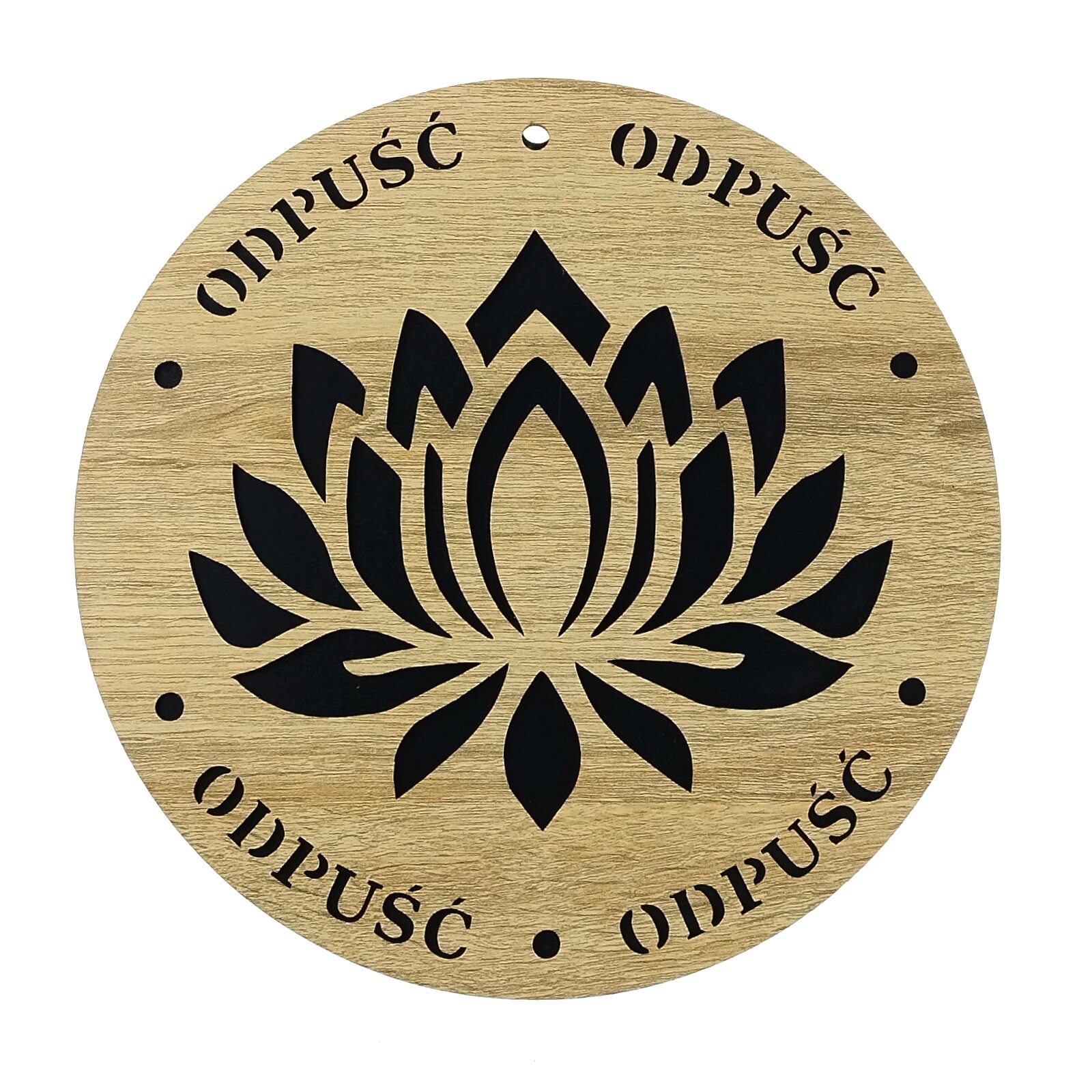 Obraz Ścienny Drewniany ODPUŚĆ Lotos, grawerowany 25 cm