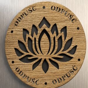 Magnes drewniany TERAZ Lotos Odpuść | handmade | Produkt Polski