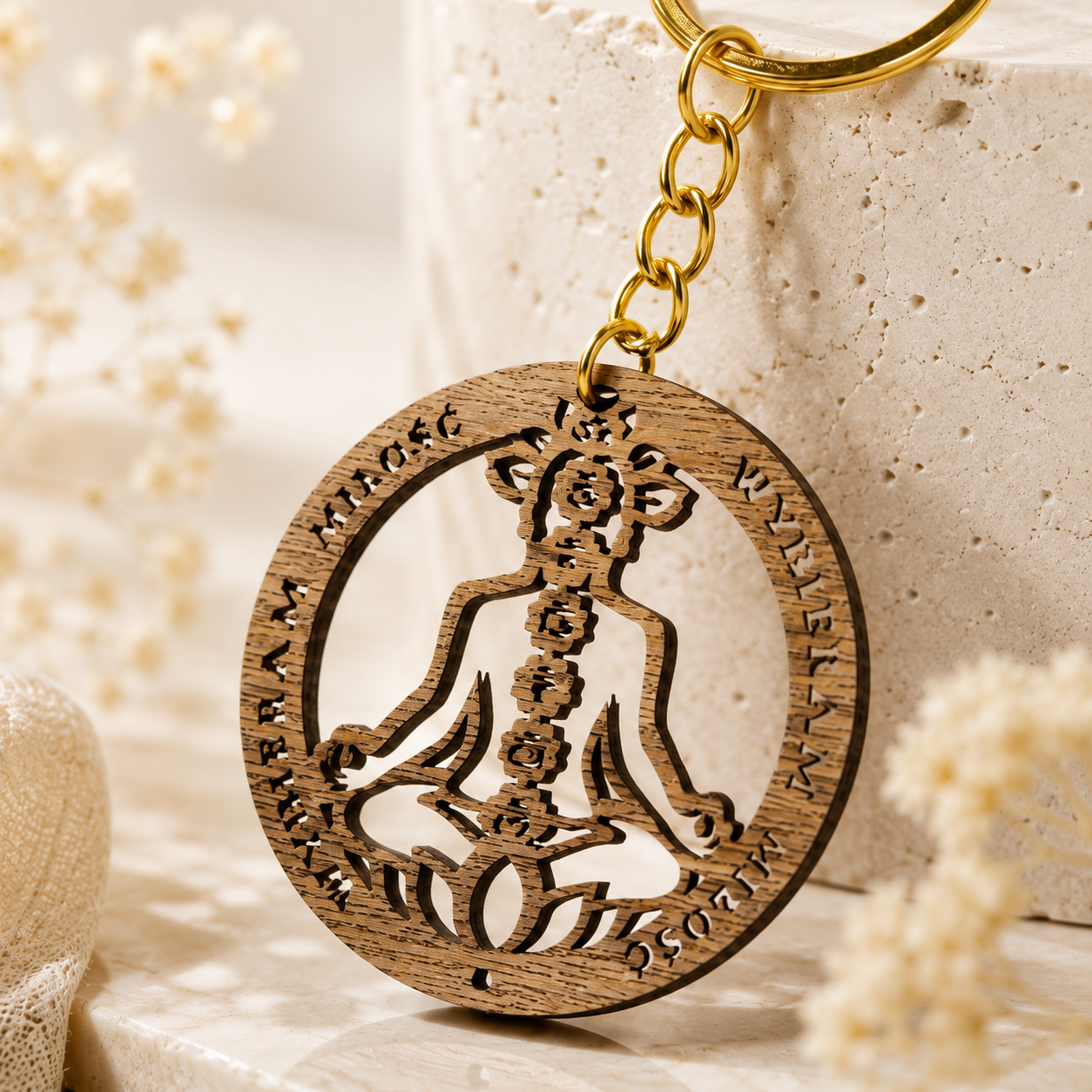 Breloczek drewniany CZAKRY Wybieram miłość | handmade | Produkt Polski - obrazek 3