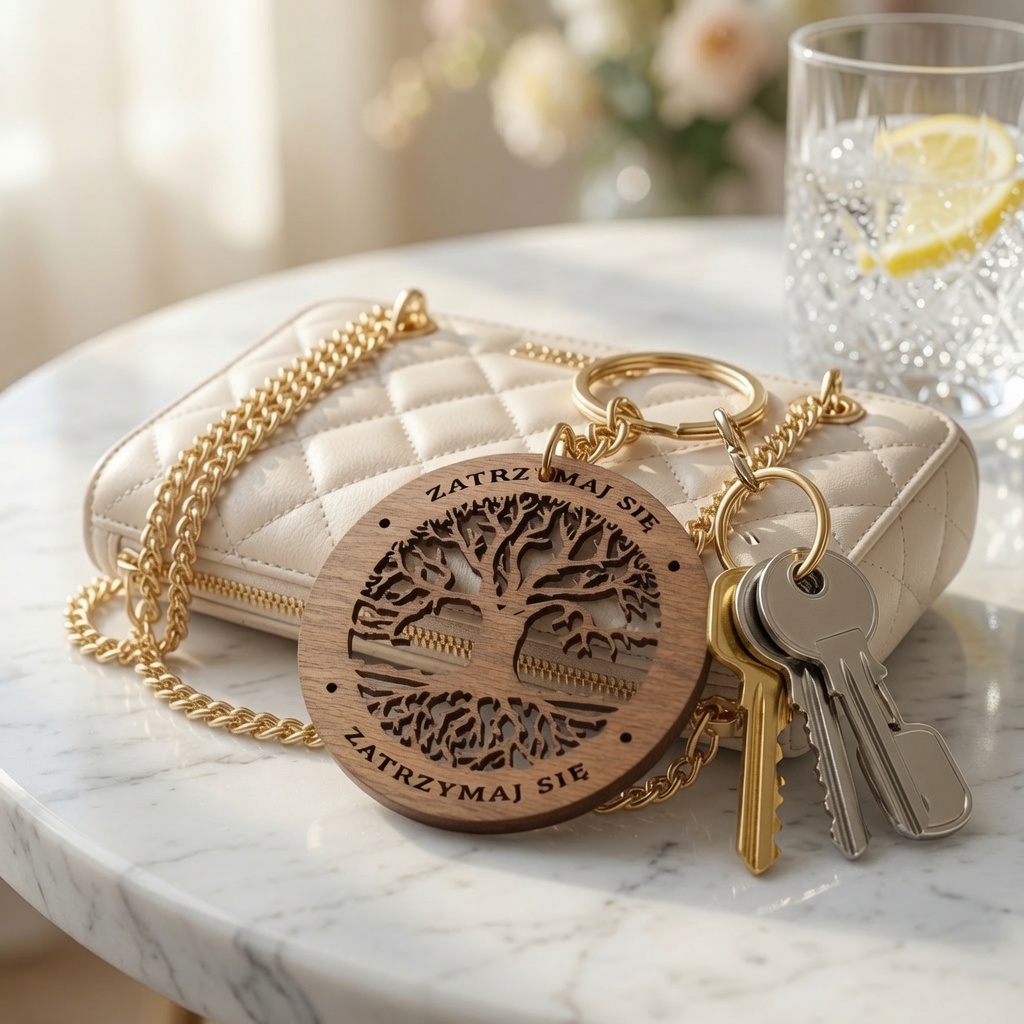 Breloczek drewniany DRZEWO ŻYCIA Zatrzymaj się | handmade | Produkt Polski - obrazek 5