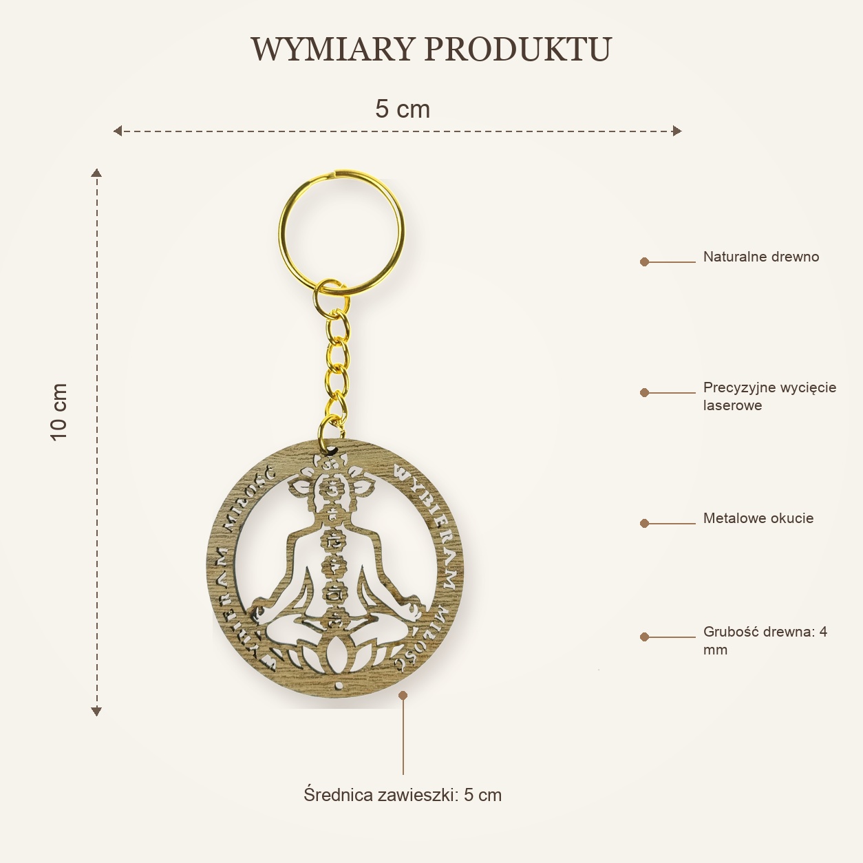Breloczek drewniany CZAKRY Wybieram miłość | handmade | Produkt Polski - obrazek 9