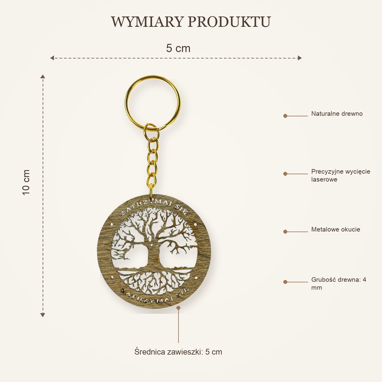 Breloczek drewniany DRZEWO ŻYCIA Zatrzymaj się | handmade | Produkt Polski - obrazek 11