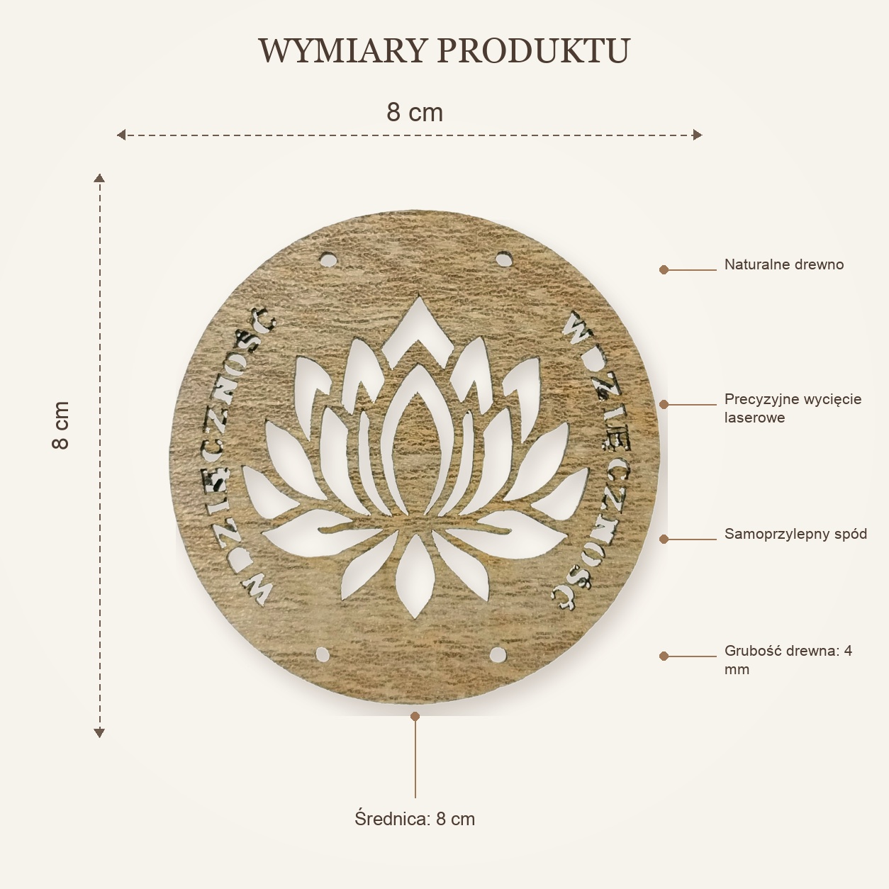Naklejka drewniana LOTOS Wdzięczność | handmade | Produkt Polski - obrazek 4