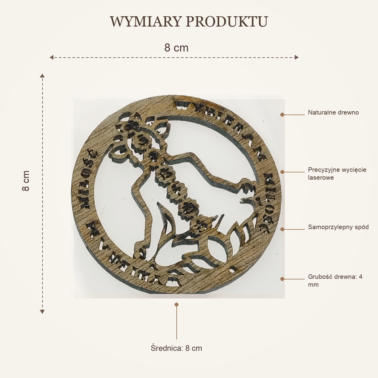 Naklejka drewniana CZAKRY Wybieram miłość | handmade | Produkt Polski - obrazek 6