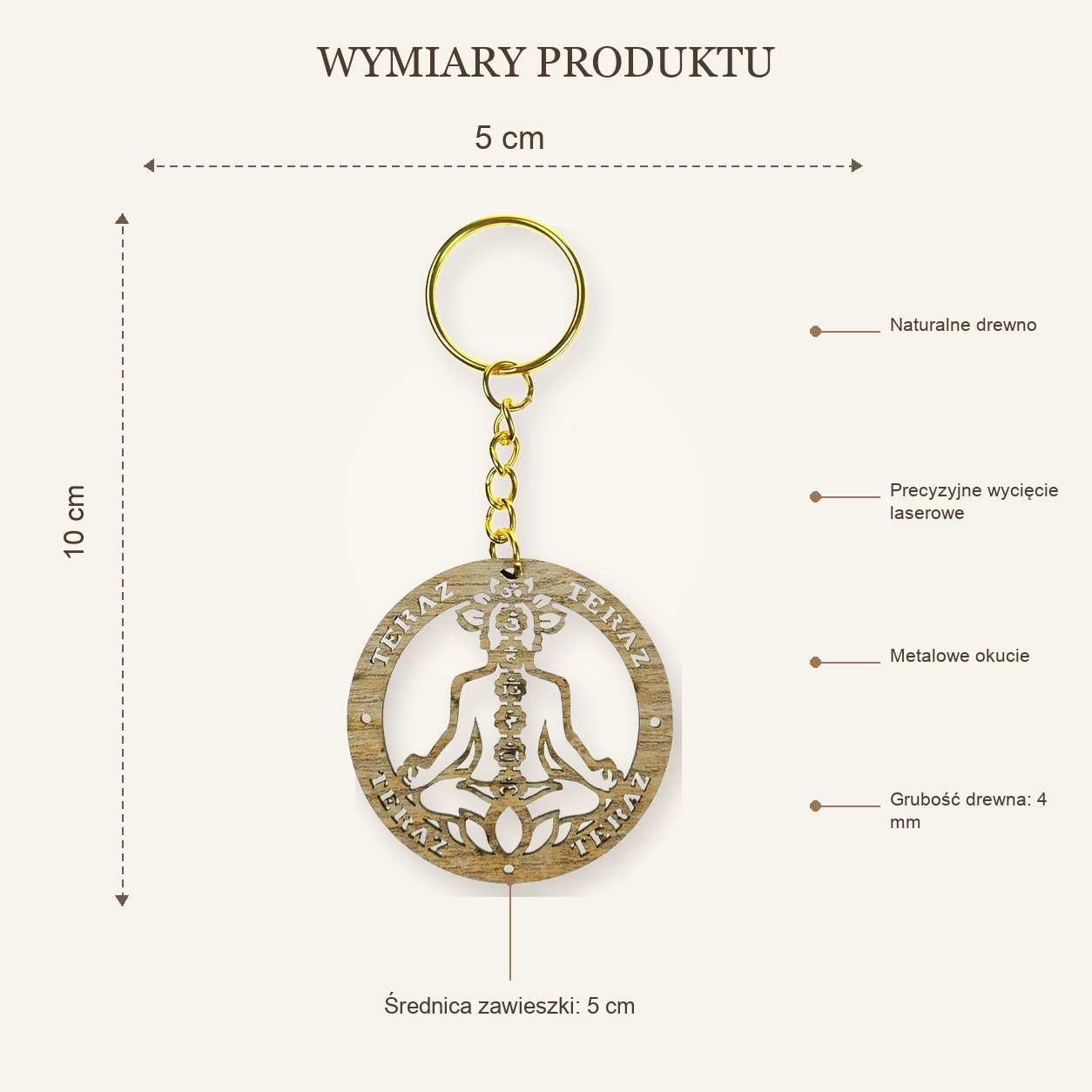 Breloczek drewniany CZAKRY Teraz | handmade | Produkt Polski - obrazek 8