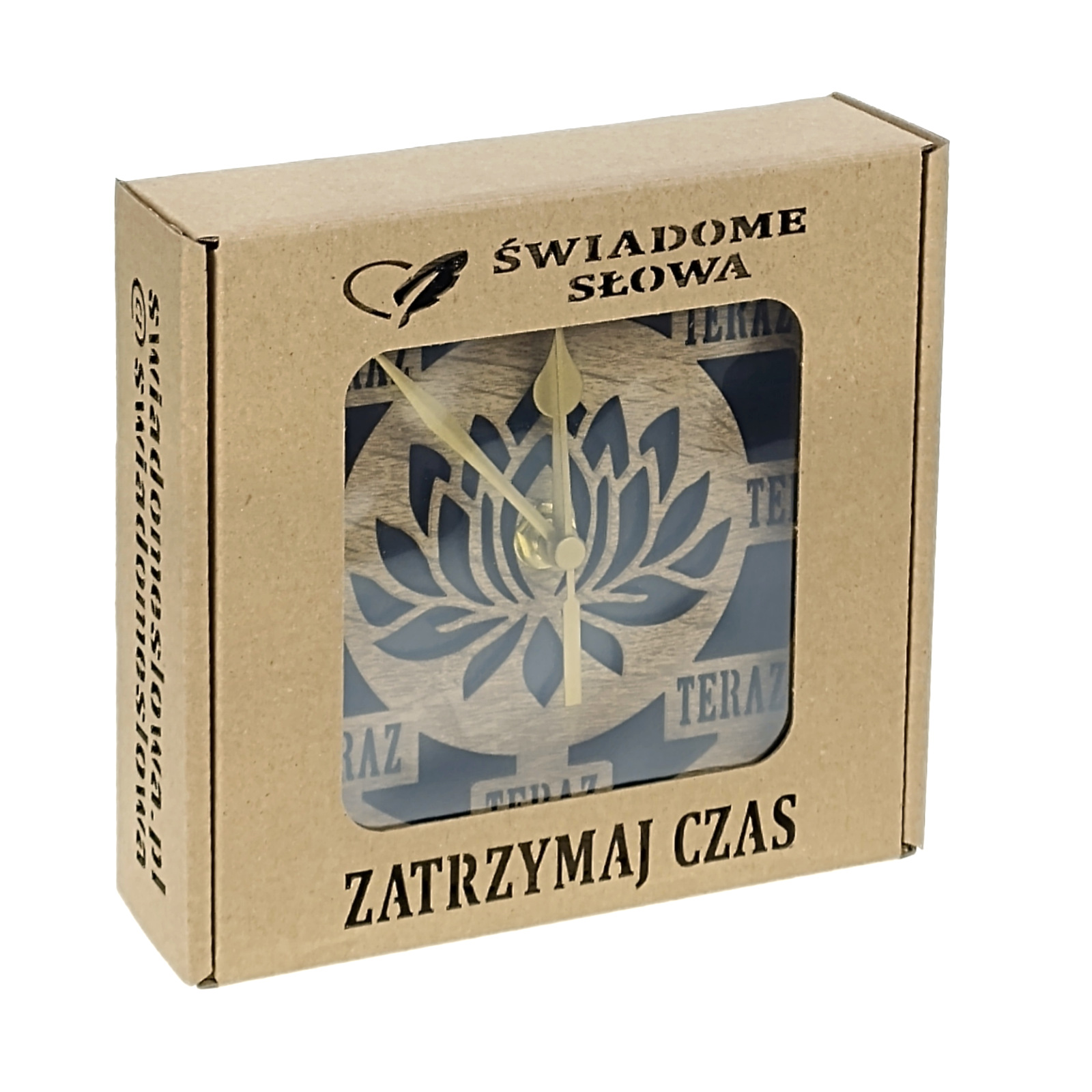 Zegar TERAZ Lotos w pudelku prezentowym Swiadome Slowa